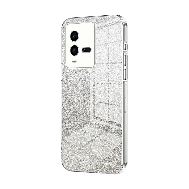 vivo iQOO 10 Glitter Powder Electroplated Gradient Phone Case – Fashionable & Luxurious with Anti-Fingerprint Coating, Shock-Absorption, and Lens Protection