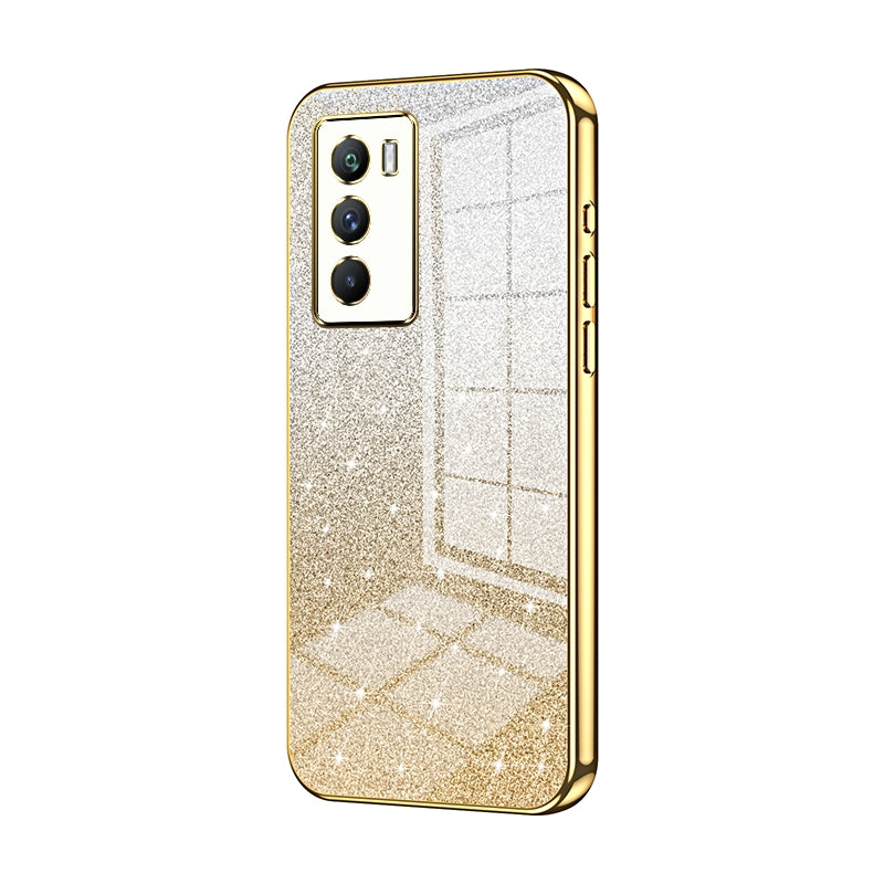 vivo iQOO Neo5 S Glitter Powder Electroplated Gradient Phone Case – Fashionable & Luxurious with Anti-Fingerprint Coating, Shock-Absorption, and Lens Protection