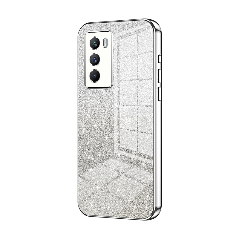 vivo iQOO 9 SE Glitter Powder Electroplated Gradient Phone Case – Fashionable & Luxurious with Anti-Fingerprint Coating, Shock-Absorption, and Lens Protection