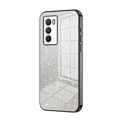 vivo iQOO 9 SE Glitter Powder Electroplated Gradient Phone Case – Fashionable & Luxurious with Anti-Fingerprint Coating, Shock-Absorption, and Lens Protection