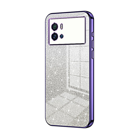 vivo iQOO 9 Glitter Powder Electroplated Gradient Phone Case – Fashionable & Luxurious with Anti-Fingerprint Coating, Shock-Absorption, and Lens Protection