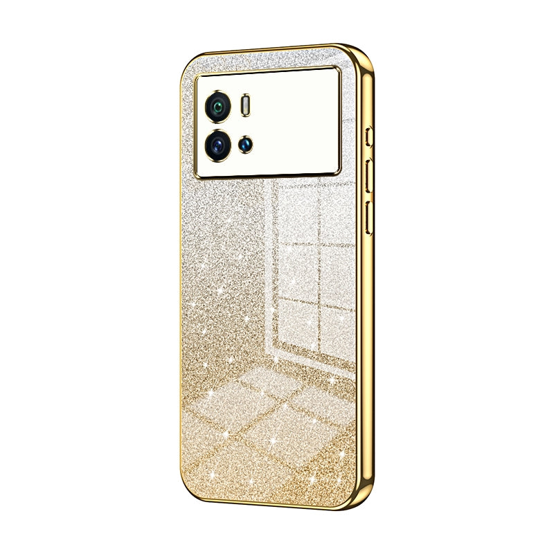vivo iQOO 9 Glitter Powder Electroplated Gradient Phone Case – Fashionable & Luxurious with Anti-Fingerprint Coating, Shock-Absorption, and Lens Protection