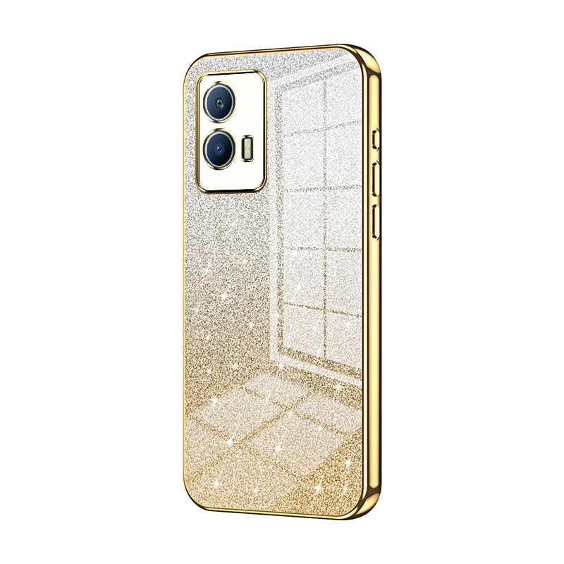 vivo iQOO U5 Glitter Powder Electroplated Gradient Phone Case – Fashionable & Luxurious with Anti-Fingerprint Coating, Shock-Absorption, and Lens Protection