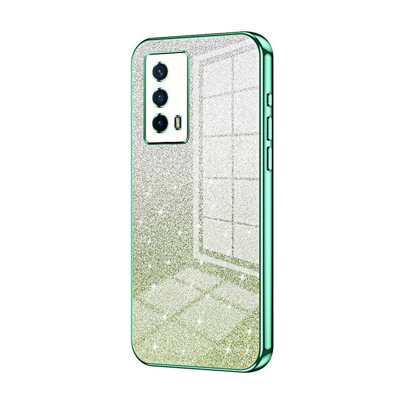 vivo iQOO Z5 Glitter Powder Electroplated Gradient Phone Case – Fashionable & Luxurious with Anti-Fingerprint Coating, Shock-Absorption, and Lens Protection