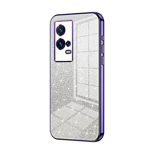 vivo iQOO 8 Pro Glitter Powder Electroplated Gradient Phone Case – Fashionable & Luxurious with Anti-Fingerprint Coating, Shock-Absorption, and Lens Protection