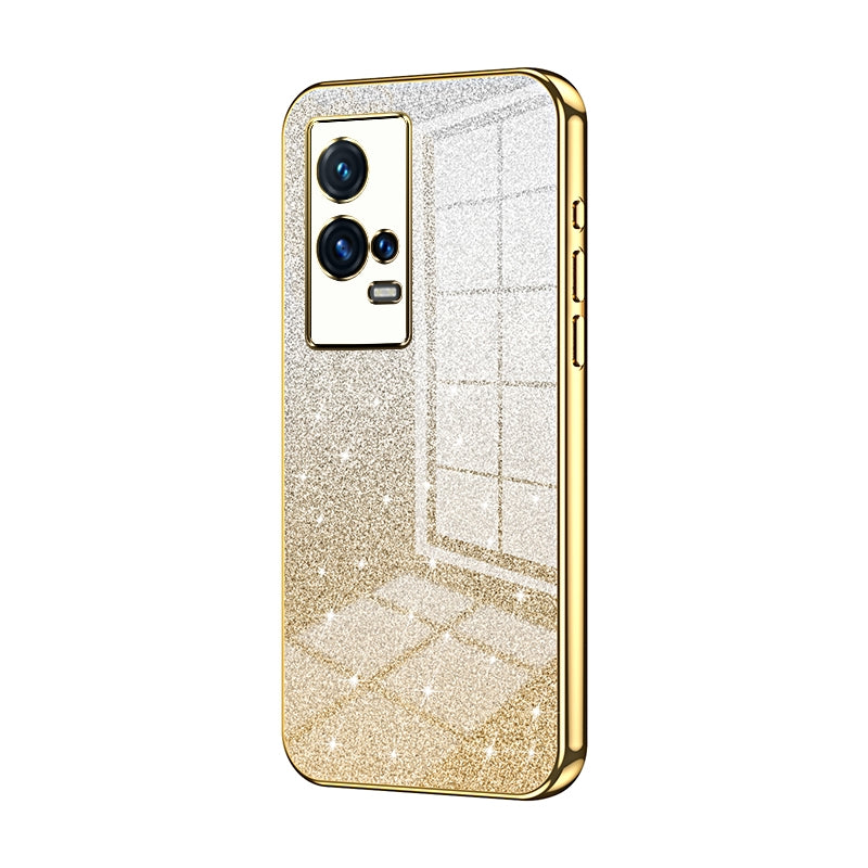 vivo iQOO 8 Pro Glitter Powder Electroplated Gradient Phone Case – Fashionable & Luxurious with Anti-Fingerprint Coating, Shock-Absorption, and Lens Protection