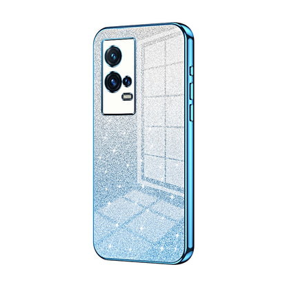 vivo iQOO 8 Pro Glitter Powder Electroplated Gradient Phone Case – Fashionable & Luxurious with Anti-Fingerprint Coating, Shock-Absorption, and Lens Protection