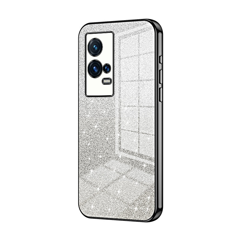 vivo iQOO 8 Pro Glitter Powder Electroplated Gradient Phone Case – Fashionable & Luxurious with Anti-Fingerprint Coating, Shock-Absorption, and Lens Protection