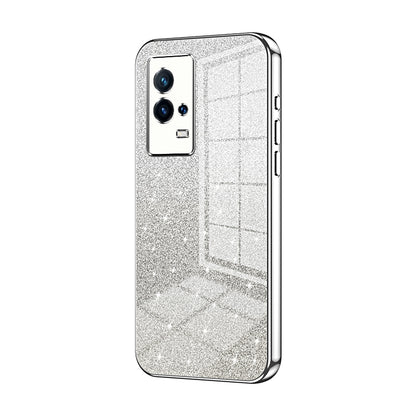 vivo iQOO 8 Glitter Powder Electroplated Gradient Phone Case – Fashionable & Luxurious with Anti-Fingerprint Coating, Shock-Absorption, and Lens Protection