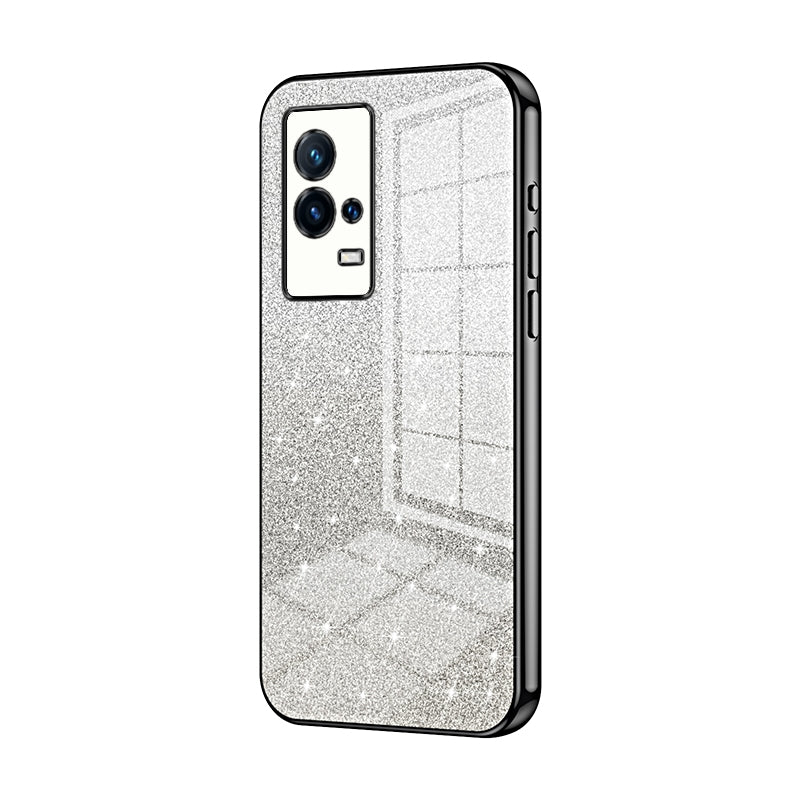 vivo iQOO 8 Glitter Powder Electroplated Gradient Phone Case – Fashionable & Luxurious with Anti-Fingerprint Coating, Shock-Absorption, and Lens Protection