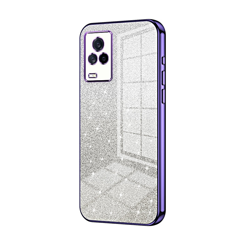 vivo iQOO 7 Glitter Powder Electroplated Gradient Phone Case – Fashionable & Luxurious with Anti-Fingerprint Coating, Shock-Absorption, and Lens Protection