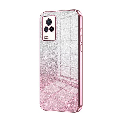 vivo iQOO 7 Glitter Powder Electroplated Gradient Phone Case – Fashionable & Luxurious with Anti-Fingerprint Coating, Shock-Absorption, and Lens Protection