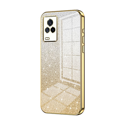 vivo iQOO 7 Glitter Powder Electroplated Gradient Phone Case – Fashionable & Luxurious with Anti-Fingerprint Coating, Shock-Absorption, and Lens Protection