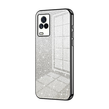 vivo iQOO 7 Glitter Powder Electroplated Gradient Phone Case – Fashionable & Luxurious with Anti-Fingerprint Coating, Shock-Absorption, and Lens Protection