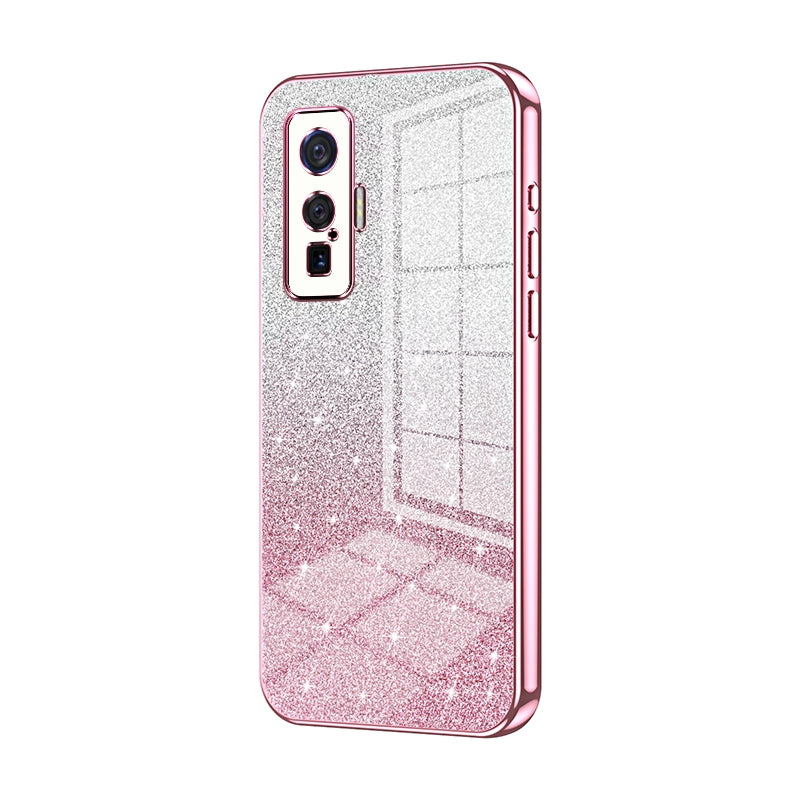 vivo iQOO 5 Pro Glitter Powder Electroplated Gradient Phone Case – Fashionable & Luxurious with Anti-Fingerprint Coating, Shock-Absorption, and Lens Protection