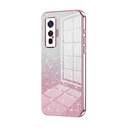 vivo iQOO 5 Pro Glitter Powder Electroplated Gradient Phone Case – Fashionable & Luxurious with Anti-Fingerprint Coating, Shock-Absorption, and Lens Protection