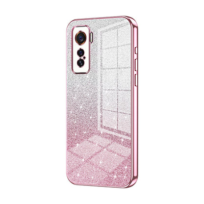 vivo iQOO 5 Glitter Powder Electroplated Gradient Phone Case – Fashionable & Luxurious with Anti-Fingerprint Coating, Shock-Absorption, and Lens Protection
