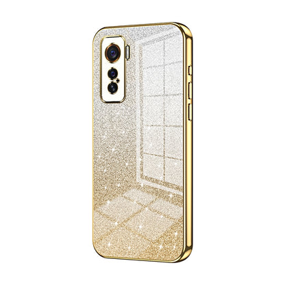 vivo iQOO 5 Glitter Powder Electroplated Gradient Phone Case – Fashionable & Luxurious with Anti-Fingerprint Coating, Shock-Absorption, and Lens Protection
