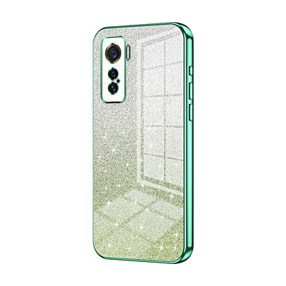 vivo iQOO 5 Glitter Powder Electroplated Gradient Phone Case – Fashionable & Luxurious with Anti-Fingerprint Coating, Shock-Absorption, and Lens Protection