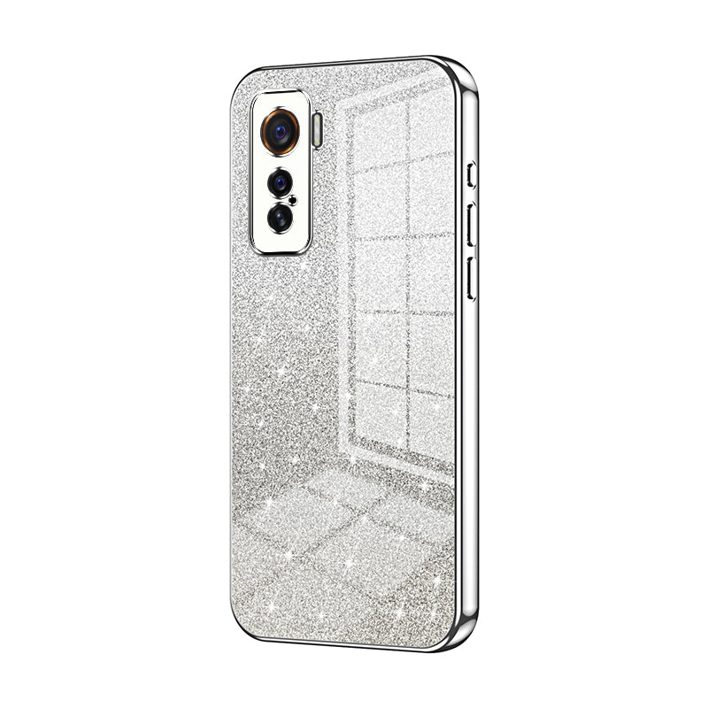 vivo iQOO 5 Glitter Powder Electroplated Gradient Phone Case – Fashionable & Luxurious with Anti-Fingerprint Coating, Shock-Absorption, and Lens Protection