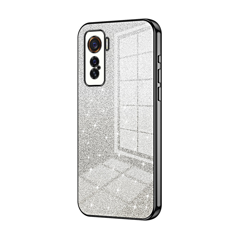 vivo iQOO 5 Glitter Powder Electroplated Gradient Phone Case – Fashionable & Luxurious with Anti-Fingerprint Coating, Shock-Absorption, and Lens Protection