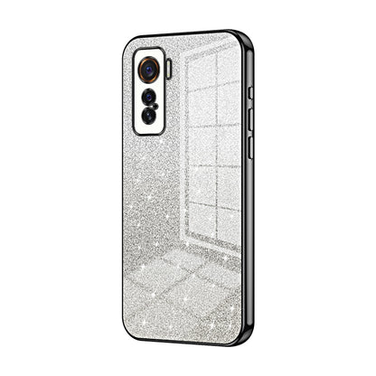vivo iQOO 5 Glitter Powder Electroplated Gradient Phone Case – Fashionable & Luxurious with Anti-Fingerprint Coating, Shock-Absorption, and Lens Protection