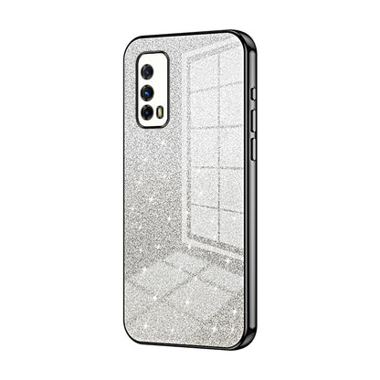 vivo iQOO Z1X Glitter Powder Electroplated Gradient Phone Case – Fashionable & Luxurious with Anti-Fingerprint Coating, Shock-Absorption, and Lens Protection