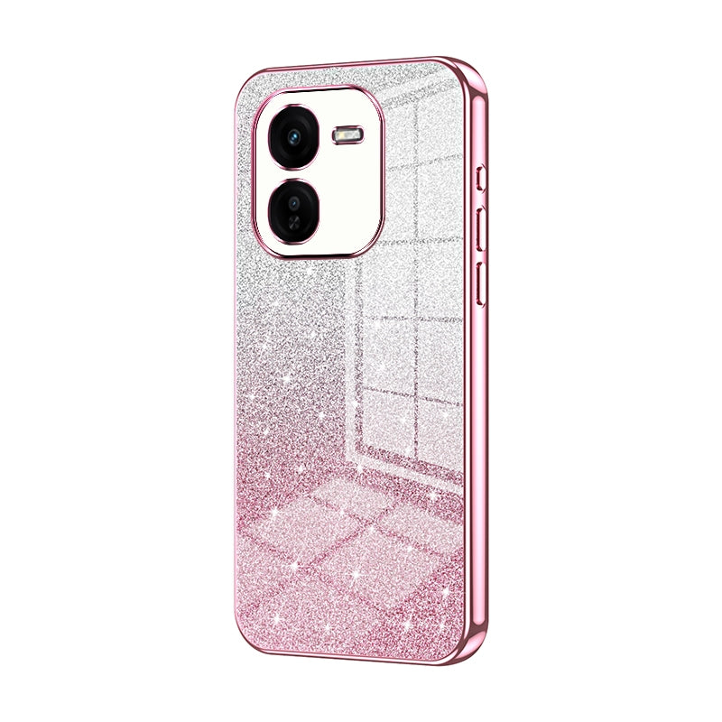 vivo iQOO Z9x Glitter Powder Electroplated Gradient Phone Case – Fashionable & Luxurious with Anti-Fingerprint Coating, Shock-Absorption, and Lens Protection