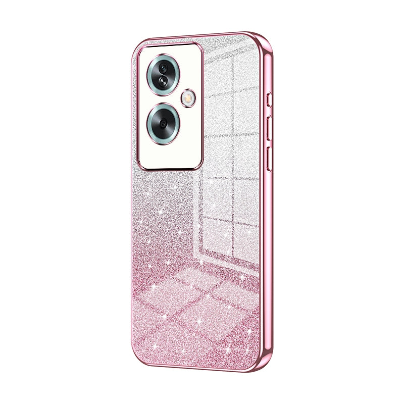 OPPO A2 Glitter Powder Electroplated Gradient Phone Case – Fashionable & Luxurious with Anti-Fingerprint Coating, Shock-Absorption, and Lens Protection