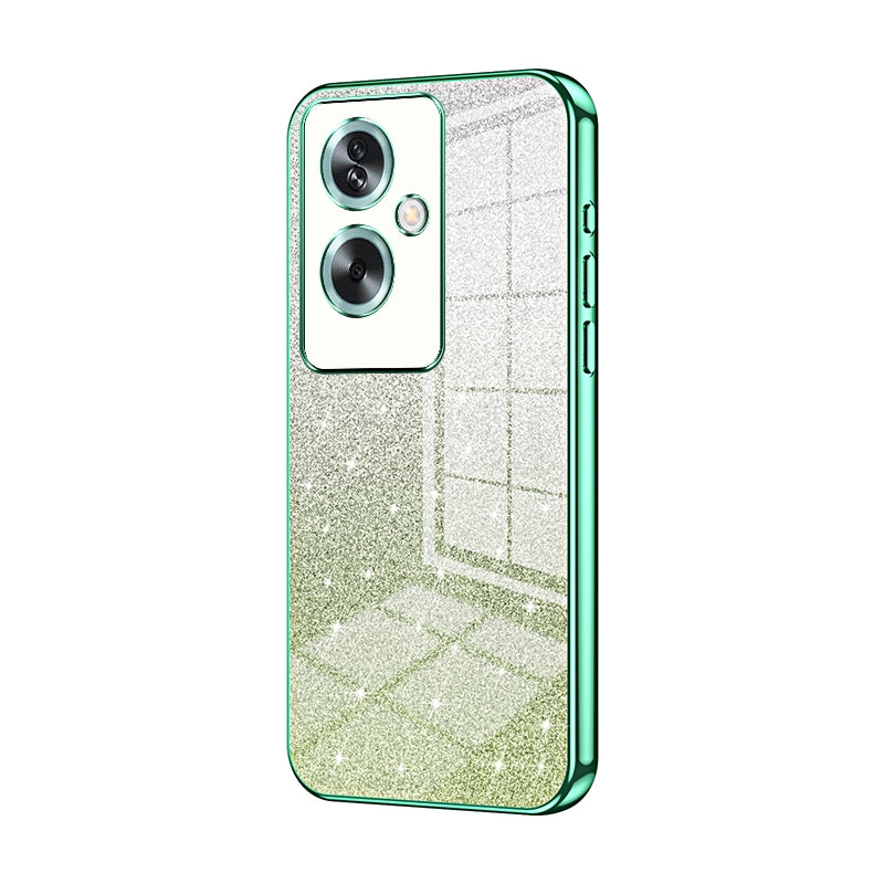OPPO A2 Glitter Powder Electroplated Gradient Phone Case – Fashionable & Luxurious with Anti-Fingerprint Coating, Shock-Absorption, and Lens Protection