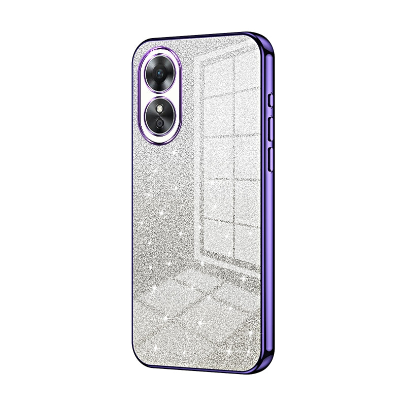 OPPO A17 Glitter Powder Electroplated Gradient Phone Case – Fashionable & Luxurious with Anti-Fingerprint Coating, Shock-Absorption, and Lens Protection