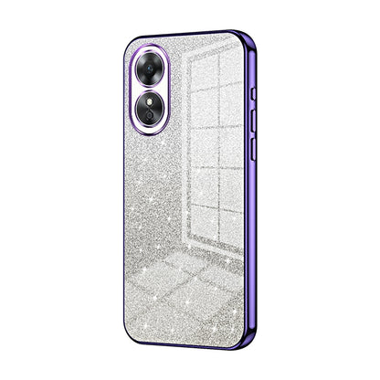 OPPO A17K Glitter Powder Electroplated Gradient Phone Case – Fashionable & Luxurious with Anti-Fingerprint Coating, Shock-Absorption, and Lens Protection