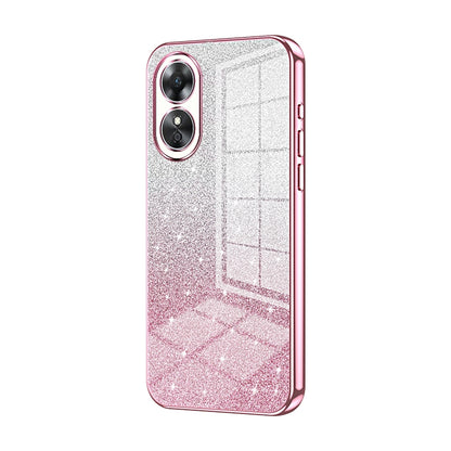 OPPO A17K Glitter Powder Electroplated Gradient Phone Case – Fashionable & Luxurious with Anti-Fingerprint Coating, Shock-Absorption, and Lens Protection
