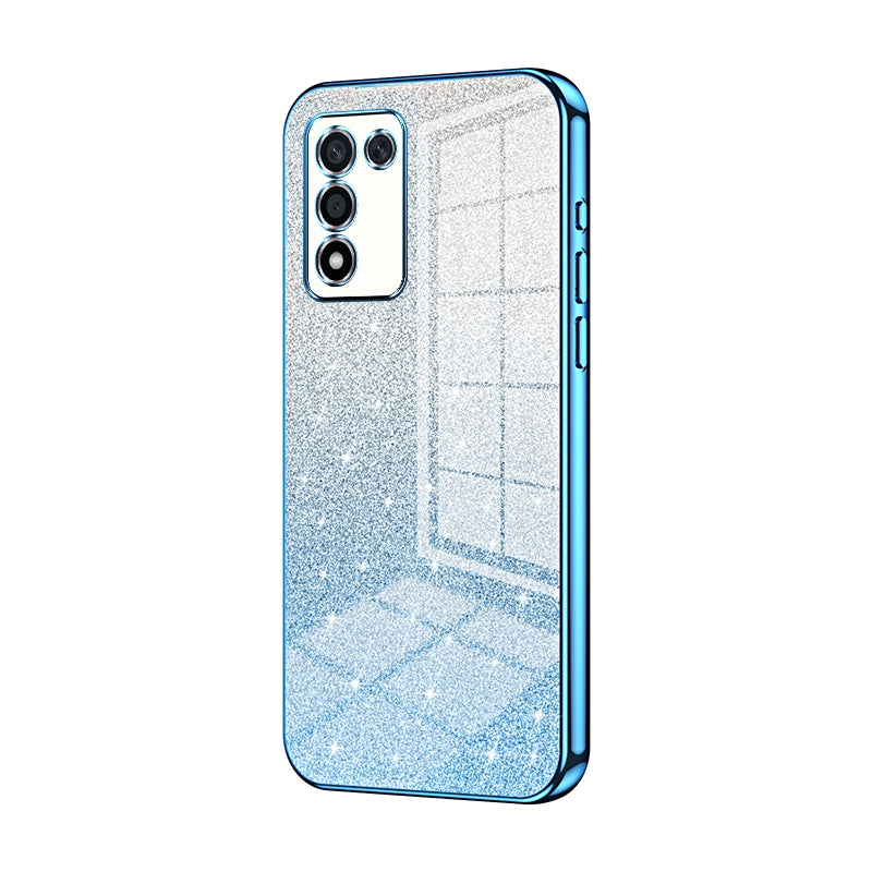 OPPO K10 Energy Glitter Powder Electroplated Gradient Phone Case – Fashionable & Luxurious with Anti-Fingerprint Coating, Shock-Absorption, and Lens Protection