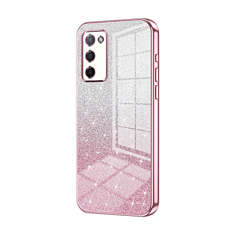 OPPO A56 Glitter Powder Electroplated Gradient Phone Case – Fashionable & Luxurious with Anti-Fingerprint Coating, Shock-Absorption, and Lens Protection