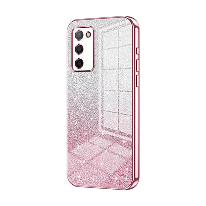 OPPO A56 Glitter Powder Electroplated Gradient Phone Case – Fashionable & Luxurious with Anti-Fingerprint Coating, Shock-Absorption, and Lens Protection