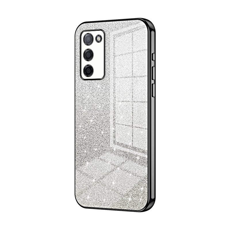 OPPO A55 5G Glitter Powder Electroplated Gradient Phone Case – Fashionable & Luxurious with Anti-Fingerprint Coating, Shock-Absorption, and Lens Protection