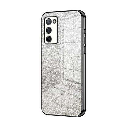 OPPO A56 Glitter Powder Electroplated Gradient Phone Case – Fashionable & Luxurious with Anti-Fingerprint Coating, Shock-Absorption, and Lens Protection
