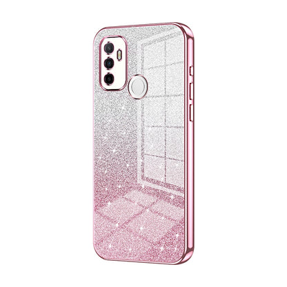 OPPO A53 2020 Glitter Powder Electroplated Gradient Phone Case – Fashionable & Luxurious with Anti-Fingerprint Coating, Shock-Absorption, and Lens Protection