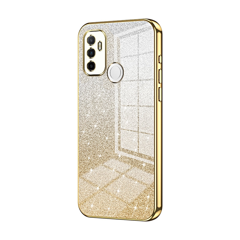OPPO A53 2020 Glitter Powder Electroplated Gradient Phone Case – Fashionable & Luxurious with Anti-Fingerprint Coating, Shock-Absorption, and Lens Protection