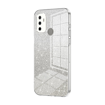 OPPO A32 Glitter Powder Electroplated Gradient Phone Case – Fashionable & Luxurious with Anti-Fingerprint Coating, Shock-Absorption, and Lens Protection