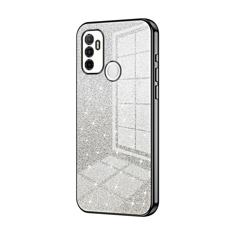 OPPO A32 Glitter Powder Electroplated Gradient Phone Case – Fashionable & Luxurious with Anti-Fingerprint Coating, Shock-Absorption, and Lens Protection
