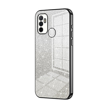 OPPO A32 Glitter Powder Electroplated Gradient Phone Case – Fashionable & Luxurious with Anti-Fingerprint Coating, Shock-Absorption, and Lens Protection