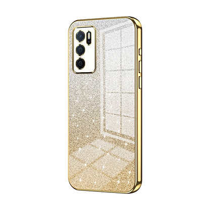 OPPO A16s Glitter Powder Electroplated Gradient Phone Case – Fashionable & Luxurious with Anti-Fingerprint Coating, Shock-Absorption, and Lens Protection