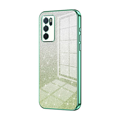 OPPO A54s Glitter Powder Electroplated Gradient Phone Case – Fashionable & Luxurious with Anti-Fingerprint Coating, Shock-Absorption, and Lens Protection