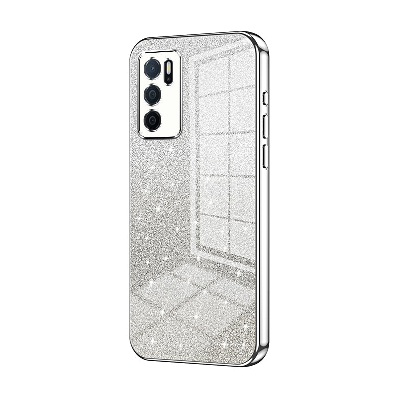 OPPO A54s Glitter Powder Electroplated Gradient Phone Case – Fashionable & Luxurious with Anti-Fingerprint Coating, Shock-Absorption, and Lens Protection