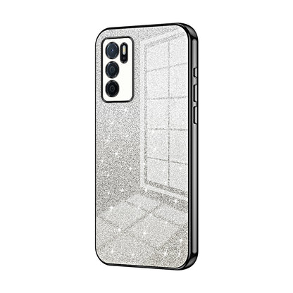 OPPO A16s Glitter Powder Electroplated Gradient Phone Case – Fashionable & Luxurious with Anti-Fingerprint Coating, Shock-Absorption, and Lens Protection