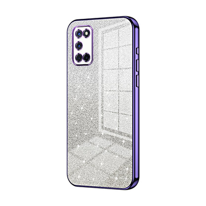 OPPO A52 Glitter Powder Electroplated Gradient Phone Case – Fashionable & Luxurious with Anti-Fingerprint Coating, Shock-Absorption, and Lens Protection