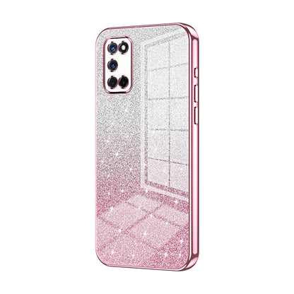 OPPO A52 Glitter Powder Electroplated Gradient Phone Case – Fashionable & Luxurious with Anti-Fingerprint Coating, Shock-Absorption, and Lens Protection