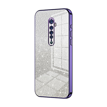 OPPO Reno2 Glitter Powder Electroplated Gradient Phone Case – Fashionable & Luxurious with Anti-Fingerprint Coating, Shock-Absorption, and Lens Protection